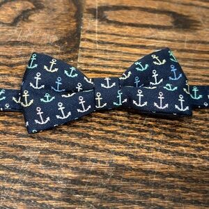 Janie & Jack Navy Blue Anchor Pattern Bow Tie (0-24 months)